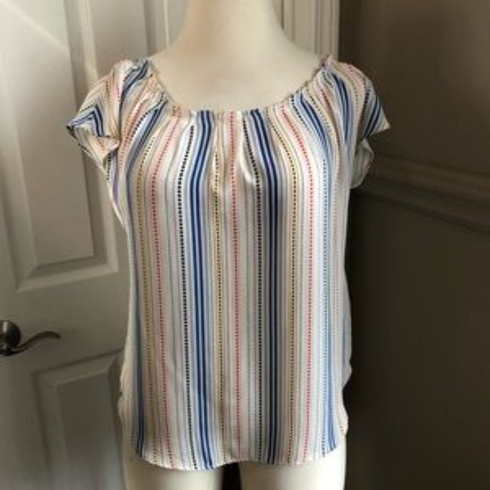 Lauren Conrad | Vertical Striped Tie Back Top